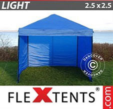 Faltzelt FleXtents Light 2,5x2,5m Blau, mit 4 wänden