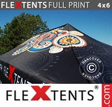 Faltzelt FleXtents PRO mit vollflächigem Digitaldruck 4x6m
